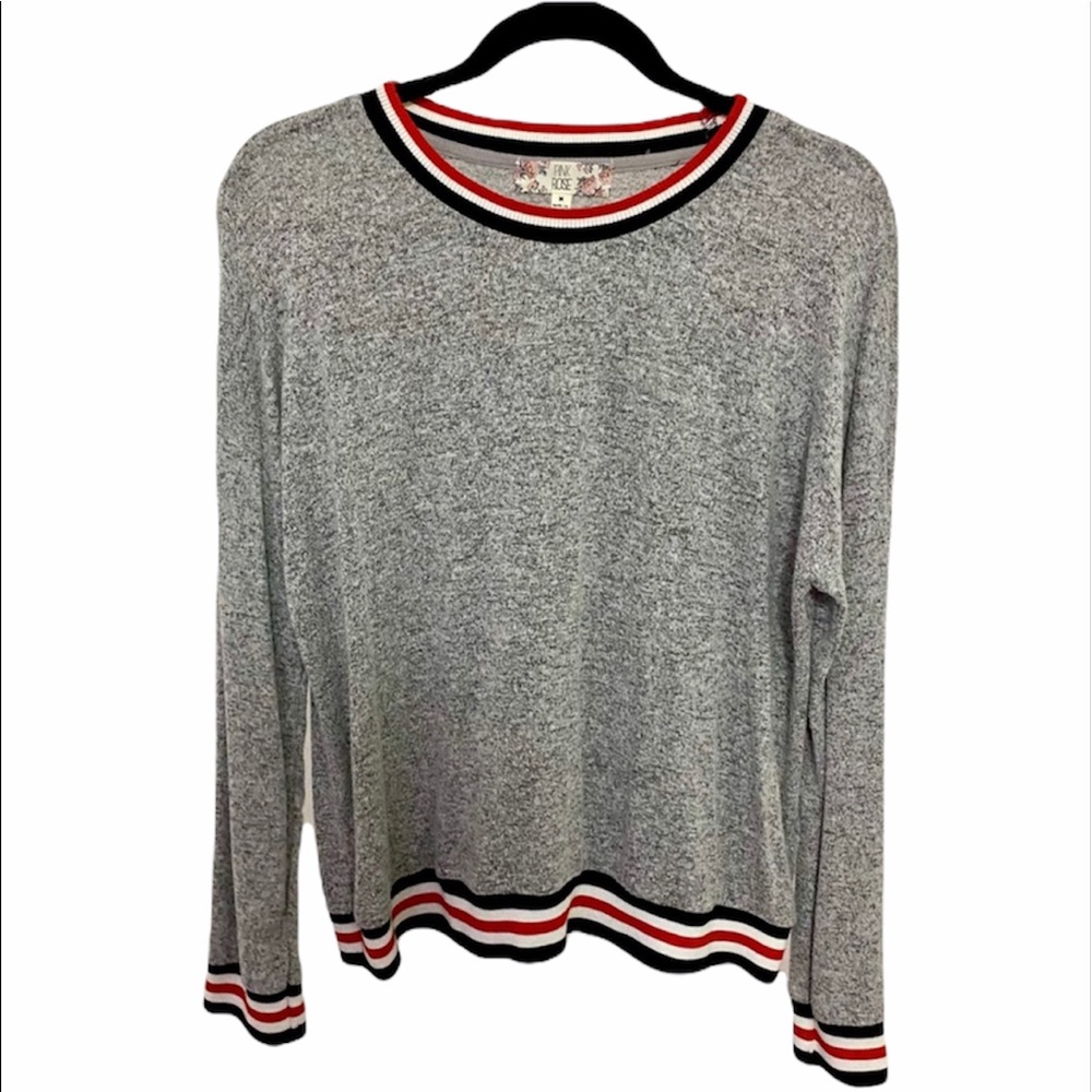 Super soft comfy red black gray sweater